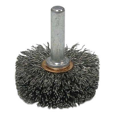 Weiler 17604 Stem-Mounted Wide Conflex Brush, 1-1/2 in dia x 1/2 in W Face, 0.0118 in Steel Wire, 20000 RPM