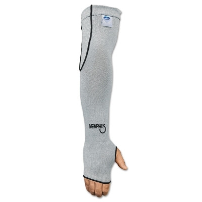 MCR Safety 9318D10T Dyneema Sleeves with Thumbhole, 10 Gauge Dyneema, 18 in Long, Gray,
