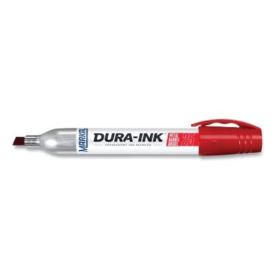 Markal 96222 DURA-INK 25 Permanent Ink Marker, Red, 1/8 to 1/4 in Tip, Chisel