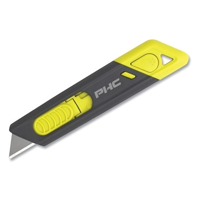 Pacific Handy Cutter E13205-9 Metti Safety Knife, Auto-Retract, Slide, Rounded Point, Plastic, Grey/Green