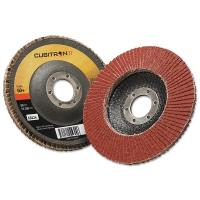 3M 7000148188 Cubitron II Flap Discs 967A, 4-1/2 in dia x 7/8 in AH, T29, 60+, 13300 RPM
