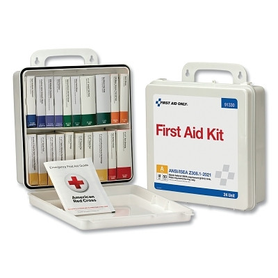 First Aid Only 91330 50 Person 24 Unit First Aid Kit, Job Sites/Transportation/Retail Businesses/Grocery Stores, Plastic Case, Carry Handle
