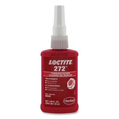 Loctite 88442 272 Threadlocker, High Temp/High Strength, 50 mL, Up to 1-1/2 in Thread, Red