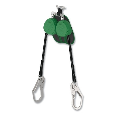 MSA VTLEW-022-PF-A V-TEC EDGE Personal Fall Limiter, Twin Leg, 8 ft, 310 lb Load Cap, Harness Locking Pin, 36CL Snaphook Bottom Connector