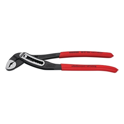 KNIPEX 8801250 Alligator Pliers, 10 in OAL, V-Jaws, 9 Adjustments, Serrated