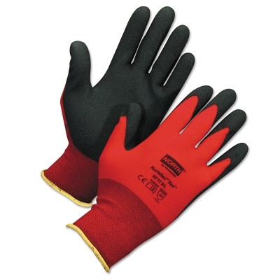 North by PIP NF11X/10XL NorthFlex Red NF11X Gloves, 3/4 Dipped Foam PVC Knuckle/Palm Coated Gloves, X-Large, Black/Red