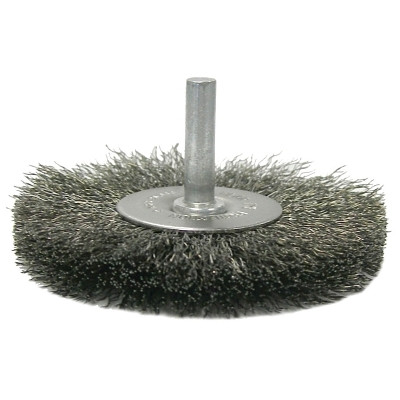 Weiler 17965 Crimped Wire Radial Wheel Brush, 3 in D, .0118 Steel Wire