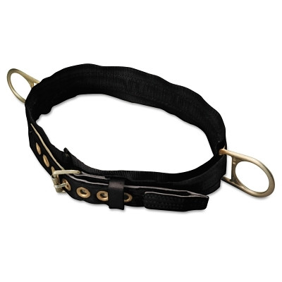 Miller by PIP 2NAXLBK Body Belt, Nylon, 3 in Back Pad, Double Hip D-Rings, 44 in to 52 in Waist
