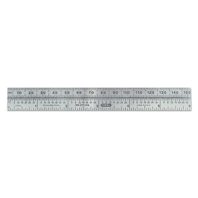 General Tools 311ME Economy Precision Stainless Steel Rules, 6 in X 3/4 in, Stainless Steel, Inch