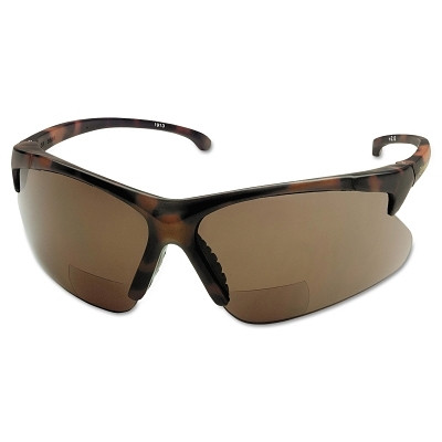 KleenGuard 19874 V60 30-06 Rx Readers Prescription Safety Glasses, Brown Polycarbonate Lens, Hardcoated, Tortoise, Nylon, +2.0