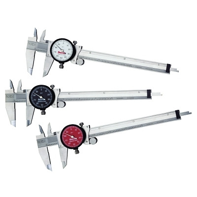 L.S. Starrett 64517 120 Series Dial Caliper, 0 to 9 in, Stainless Steel Tip, White Display