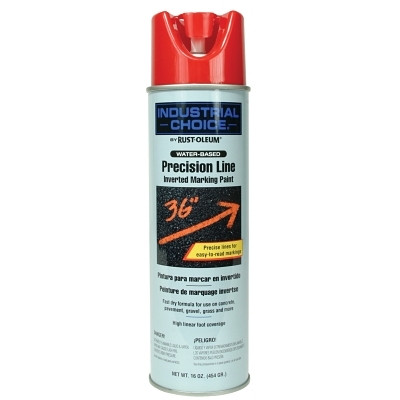 Rust-Oleum 203038 Industrial Choice M1600/M1800 System Precision-Line Inverted Marking Paint, 17 oz, Safety Red, M1800 Water-Based