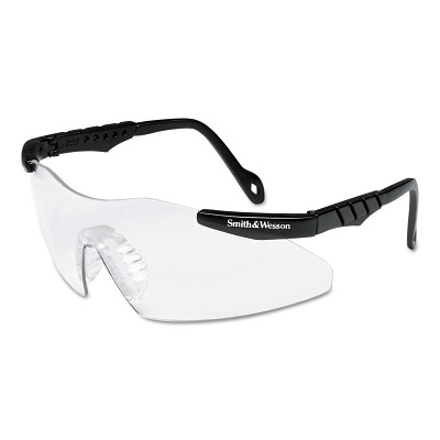 Smith & Wesson 19822 Magnum 3G Safety Glasses, Clear Polycarbonate Lens, Uncoated, Black, Nylon, Small