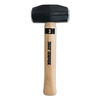 TRUE TEMPER 20188100 Toughstrike Double-Face Hand Drill Hammer, 3 lb Head, 10-1/2 in Straight American Hickory Handle