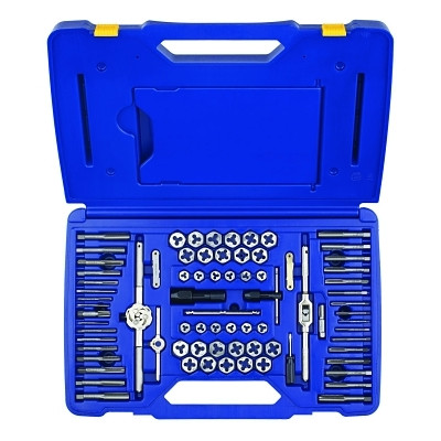 Irwin Hanson 26376 76-pc Machine Screw / Fractional / Metric Tap & Hex Die Set