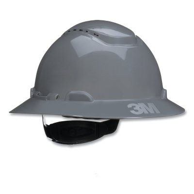 3M 7100239989 SecureFit Pressure Diffusion Ratchet Suspension w/UVicator Hard Hats and Caps, Full Brim, Vented, Gray