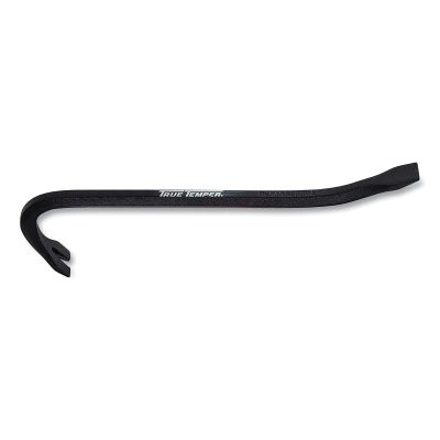 TRUE TEMPER 1169800 Gooseneck Wrecking Bar, 5/8 in W x 18 in L, Nail Puller/Chisel End