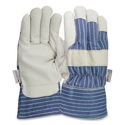 PIP 78-3927/M Premium Pigskin Leather Palm Cold Weather Gloves, Medium, Blue/Natural