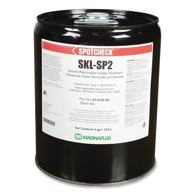 Magnaflux 01515540 Spotcheck SKL-SP2 Solvent Removable Penetrant, 5 gal, Pail