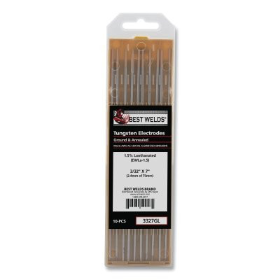 Best Welds 3327GL 1.5%anthanated Tungsten Electrode, 3/32 in x  7 in, 10 PK