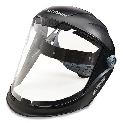 Jackson Safety 14200 MAXVIEW Series Premium Face Shields with Headgear, Uncoated/Clear, 9 in H x 13-1/4 in L