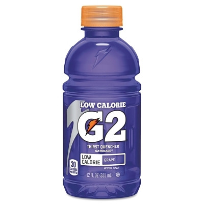 Gatorade 12203 G2 Low Calorie Thirst Quencher, 12 oz, Bottle, Grape