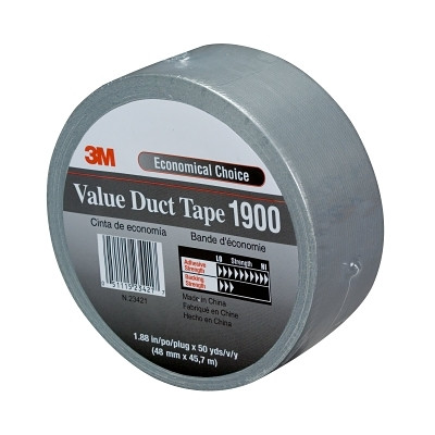3M 7000049202 Value Duct Tapes 1900, Silver, 1.88 in x 50 yd