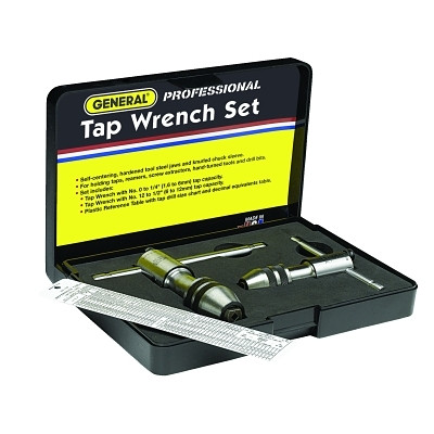 General Tools 165 Ratcheting Tap Wrench Sets,  Length, No. 0 - No. 8, No. 12 - 1/2 in Tap Sizes