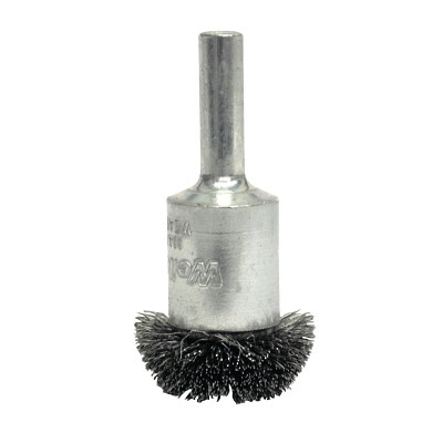 Weiler 10042 Stem-Mounted Circular Flared End Brushes, Stainless Steel, 25,000 rpm, 1" x