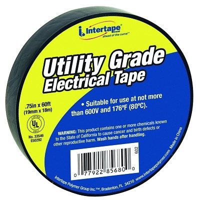 Intertape Polymer Group 602 General Purpose Vinyl Electrical Tape, 60 ft x 3/4 in, Black