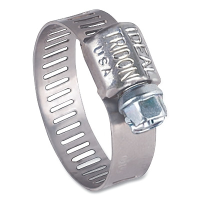 Ideal 6204 MICRO-GEAR 62P Series Small Diameter Clamp, 5/16 in Hose ID, 1/4 in to 5/8 in dia, Stainless Steel 201/301