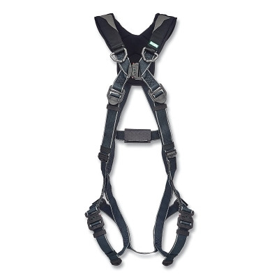 MSA 10252169 V-FIT Arc Flash Full-Body Harness, Back D-Ring, XL, QC Chest/Leg Strap Buckles, Shoulder Padding
