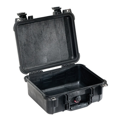Pelican 1400001110 Protector Case, 0.31 ft, 13.37 in L x 11.62 in W x 6 in D, Black, No Foam