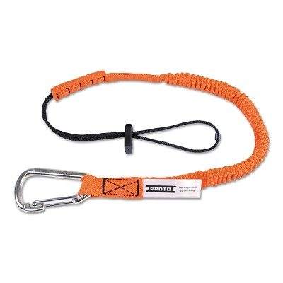 Proto JLAN15LBSSCAR Elastic Lanyard With Stainless Steel Carabiners, 48 in, Hook, 15 lb Load Cap