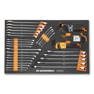 GEARWRENCH GWMSCWS6SAEMM Combination Wrench and Hex Key Set, 59-pc, 6 Point, With Foam Tray