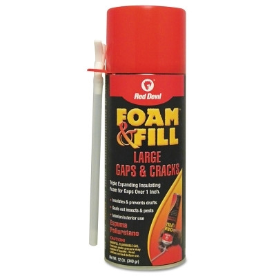 Red Devil 0909 Polyurethane Triple Expanding Foam, 12 oz Aerosol Can, Champagne