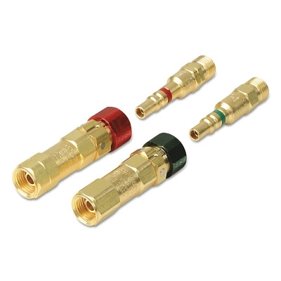 Western Enterprises QDB60 Kwiklok OSHA Compliant Quick Connect, Brass, Fuel Gas/Oxygen, Regulator to Hose