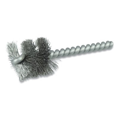 Weiler 21340 Power Tube Brush, 0.005 in Stainless Steel Fill, 1 in Brush L