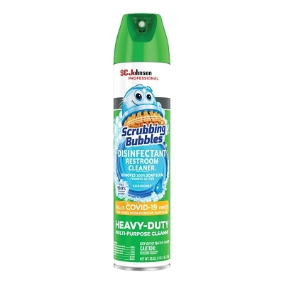 Scrubbing Bubbles 313358 Disinfectant Restroom Cleaner, 25 oz, Aerosol Can, Unscented