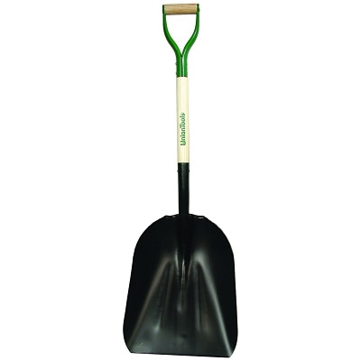 RAZOR-BACK 53121 Steel Scoops, 19 in x 15 in Blade, 27 in White Ash Steel D-Grip Handle