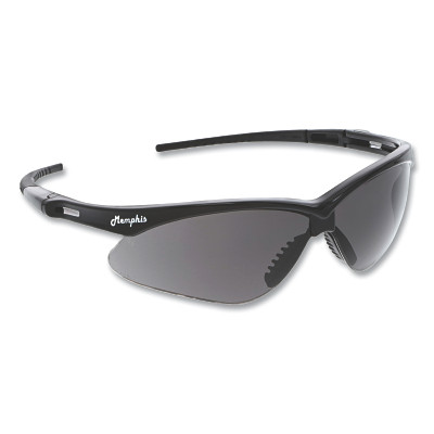 MCR Safety MP112AF Memphis MP1 Safety Glasses, Gray, Polycarbonate Lens, UV-AF Anti-Fog Coating, Black Frame/Temple