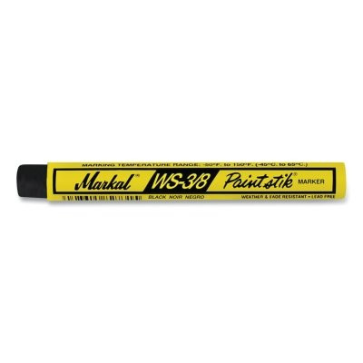 Markal 82423 WS Paintstik Marker, 3/8 in x 4.25 in L, Black