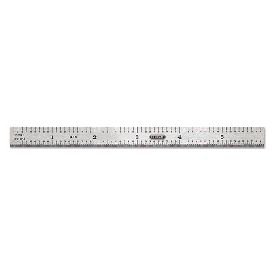 General Tools 676 Industrial Steel Rule, 6 in L, Stainless Steel, SAE