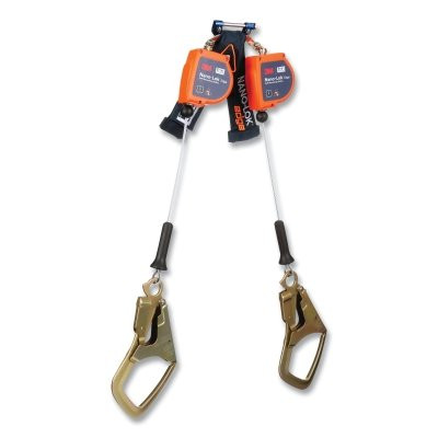 DBI-SALA 3500281 Nano-Lok Edge Self-Retracting Lifeline, 6 ft, Rebar Snap Hook, 420 lb, 2 Legs, Galvanized Cable