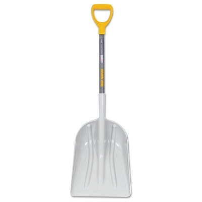 TRUE TEMPER 2604300 Poly Scoop with Hardwood Handle, 18 in L x 14.37 in W Blade, Square Point, 28 in Hardwood D-Grip handle