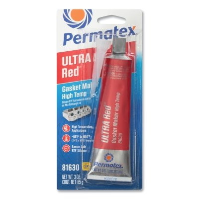 Permatex 81630 Ultra Red RTV Silicone Gasket Maker, 3.35 oz, Carded