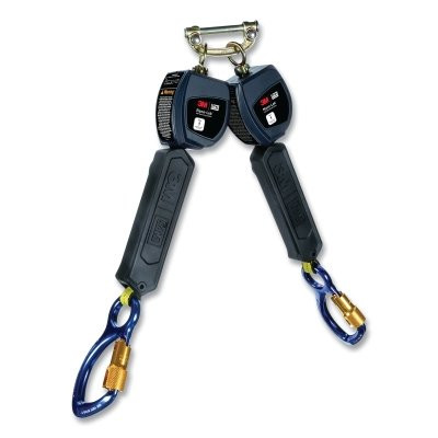 DBI-SALA 3100551 Nano-Lok Self Retracting Lifeline, 6 ft, Web, Single Pin Top Connector, Rebar Snap Hook, 420 lb, Twin Leg
