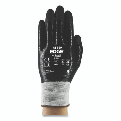 EDGE 48929120 48-929 Cut and Oil Resistant Gloves, Size 12, Black