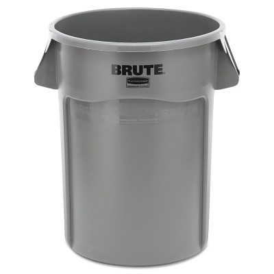 Rubbermaid Commercial FG264360GRAY BRUTE Round Container without Lid, 44 gal, Heavy-Duty Plastic, Utility Waste, Gray