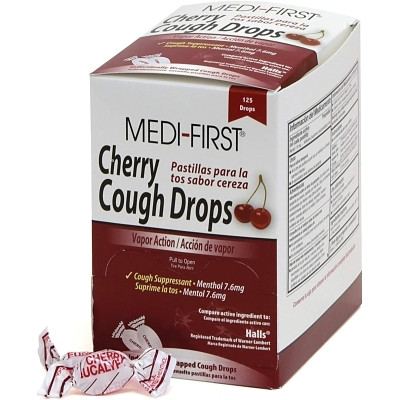 MEDI-FIRST 81525 Cherry Cough Drop, Pleasant Cherry